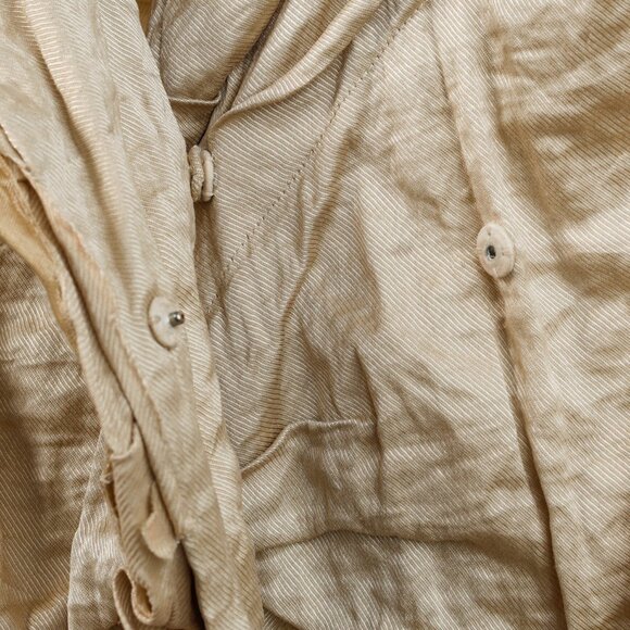 Donna Karan Metallic Silk Gold Ruched Jacket - Picture 8 of 10